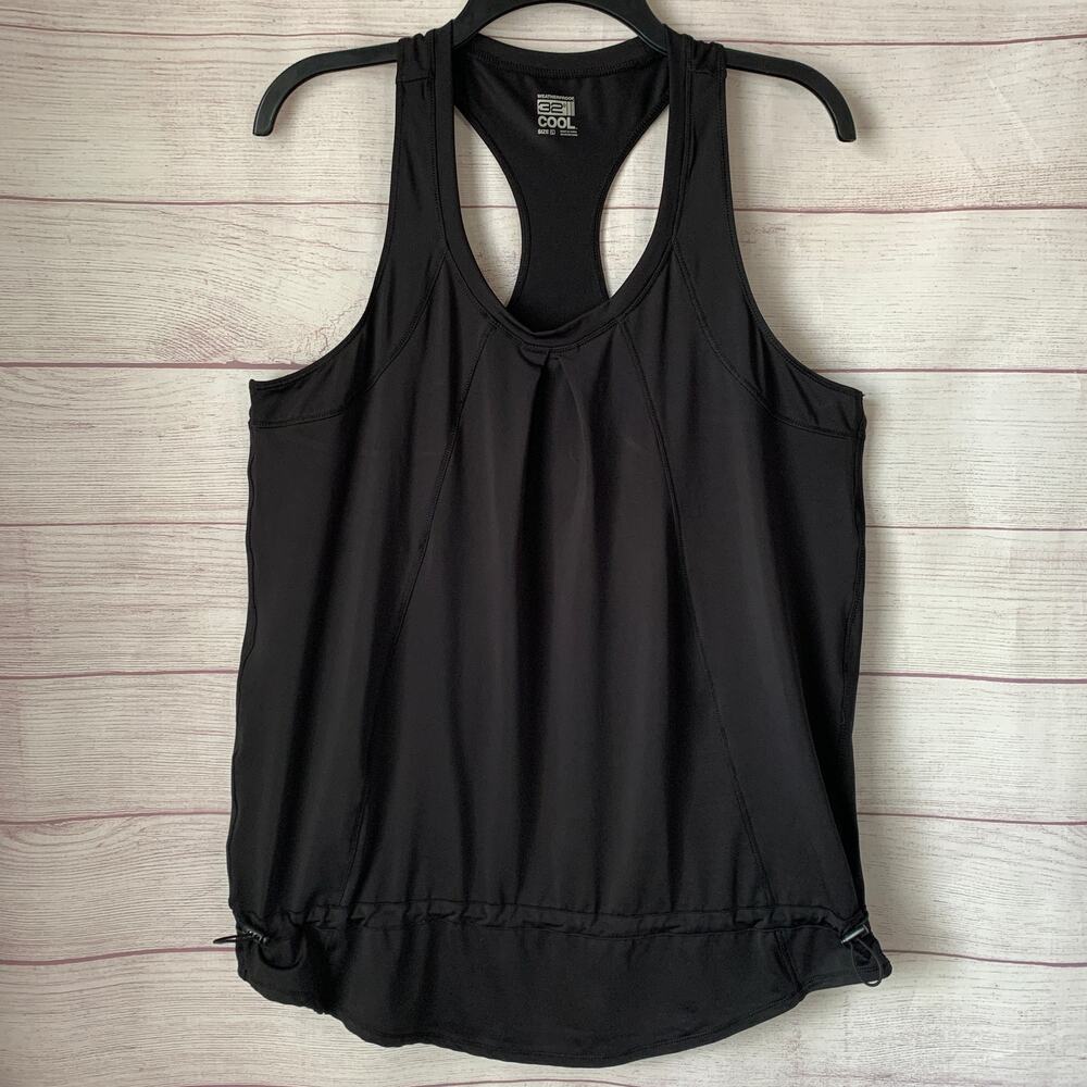 32 Degrees Cool Black Racerback Tank Top with Drawstring Waistline Size L